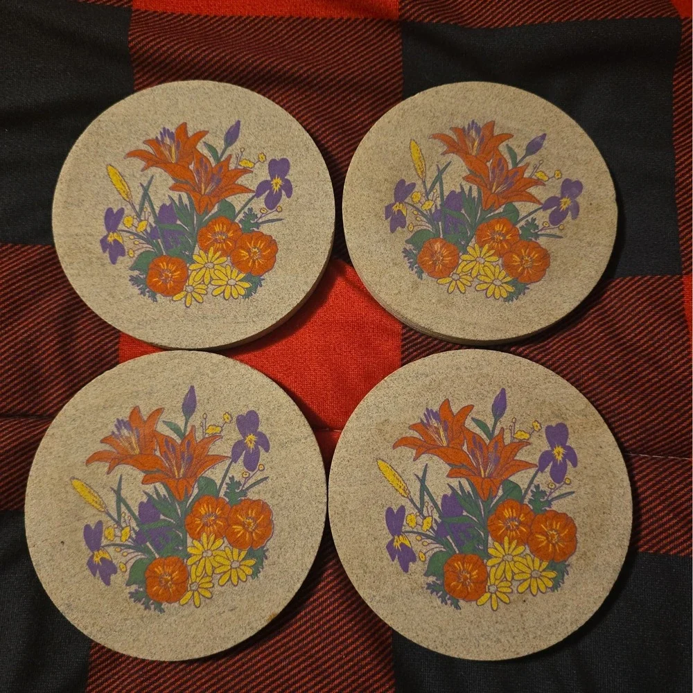 Ceramic Flower Coasters 4